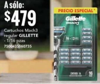 City Club Cartuchos Mach3 regular GILLETTE -1/16 pzas 7500435160735 oferta