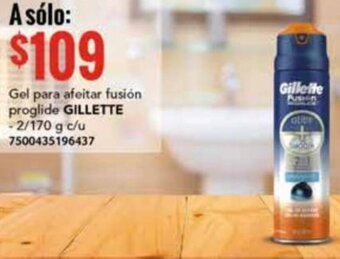 Gel para afeitar fusión proglide GILLETTE - 2/170 g c/u 7500435196437