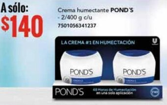Crema humectante POND'S - 2/400 g c/u