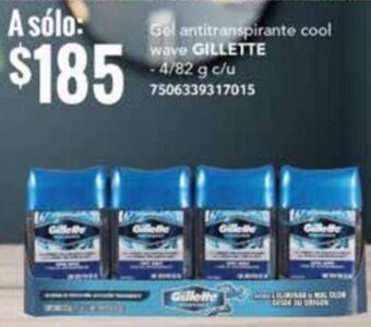 City Club Gel antitranspirante cool wave GILLETTE - 4/82 g c/u 7506339317015 oferta