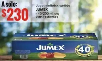 Jugo minibrick surtido JUMEX -40/200 ml c/u 7501013102871