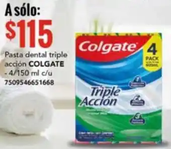 Pasta dental triple acción COLGATE -4/150 ml c/u 7509546651668