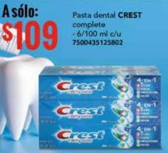 City Club Pasta dental CREST complete 6/100ml oferta