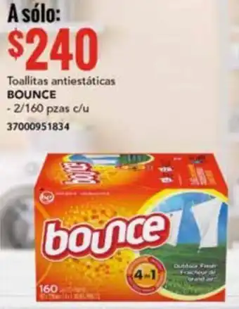 Toallitas antiestáticas BOUNCE 2/160g pzas