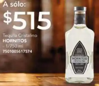 City Club Tequila Cristalino HORNITOS 1/750 ml 7501005617574 oferta