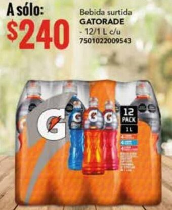 Bebida surtida GATORADE - 12/1 L c/u 7501022009543