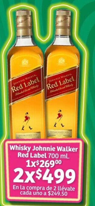 Soriana Híper Whisky Johnnie Walker Red Label 700 ml. oferta