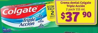 Soriana Híper Crema dental Colgate Triple Acción 2 pack 115 ml. oferta