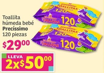 Soriana Híper Toallita húmeda bebé Precíssimo 120 piezas oferta