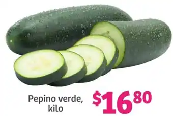 Soriana Híper Pepino verde,kilo oferta