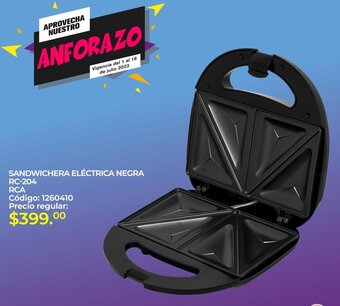 SANDWICHERA ELÉCTRICA NEGRA RCA