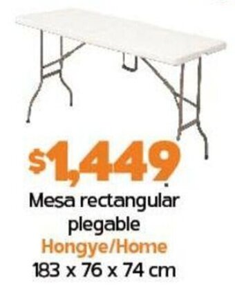 Mesa rectangular plegable Hongye/Home 183 x 76 x 74 cm
