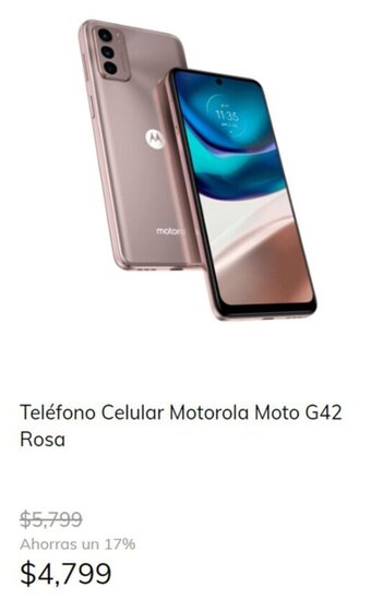 MOBO Teléfono Celular Motorola Moto G42 Rosa oferta