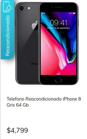 MOBO Telefono Reacondicionado iPhone 8 Gris 64 Gb oferta