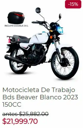 Motocicleta De Trabajo Bds Beaver Blanco 2023 150CC
