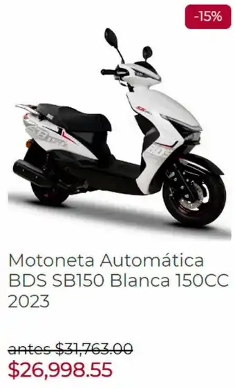 Motoneta Automática BDS SB150 Blanca 150CC 2023