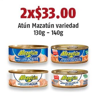 OXXO Atún Mazatún variedad 130g - 140g x 2 oferta
