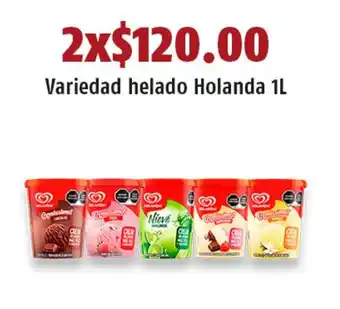 OXXO Variedad helado Holanda 1L x 2 oferta