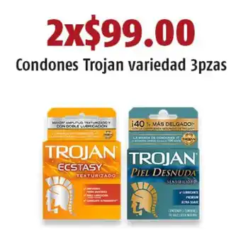 Condones Trojan variedad 3pzas x 2