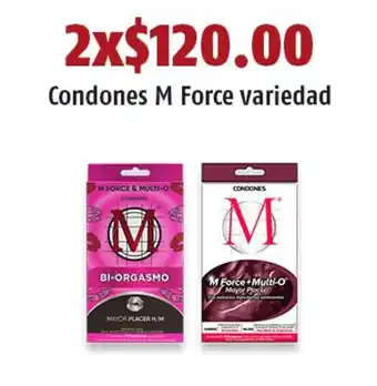 Condones M Force variedad x 2