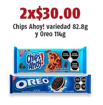 OXXO Chips Ahoy! variedad 82.8g y Oreo 114g x 2 oferta