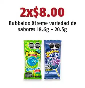 Bubbaloo Xtreme variedad de sabores 18.6g - 20.5g x 2