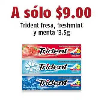 OXXO Trident fresa, freshmint y menta 13.5g oferta