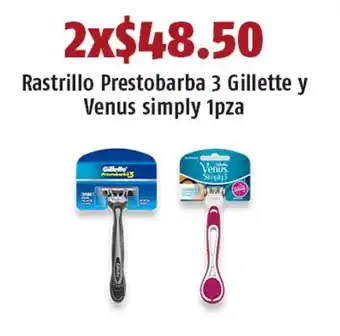 Rastrillo Prestobarba 3 Gillette y Venus simply 1pza x 2