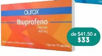 Farmacia San Pablo Aurax ibuprofeno 400mg c/10 cap oferta
