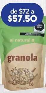 Farmacia San Pablo Al natural granola 100% natural c/375gr oferta
