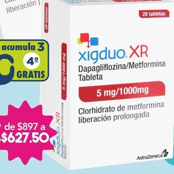 Farmacia San Pablo Xigduo xr tab 5/1000mg caj c/28 oferta