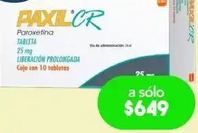 Farmacia San Pablo Paxil cr tab 25mg caj c/10 oferta