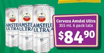 Cerveza Amstel Ultra 355 ml. 6 pack lata