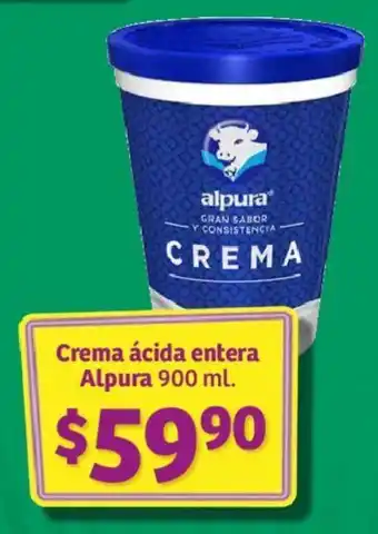 Soriana Híper Crema ácida entera Alpura 900 ml. oferta