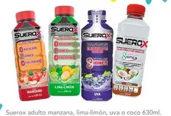 Suerox adulto manzana, lima-limón, uva o coco 630ml.