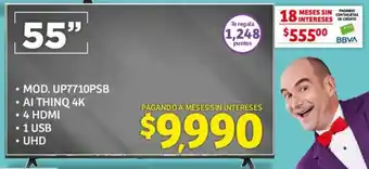 Soriana Híper • MOD. UP7710PSB AI THINQ 4K • 4 HDMI • 1 USB • UHD LG oferta