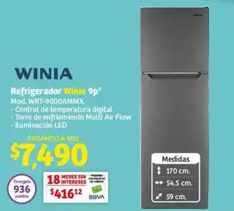 Soriana Híper WINIA Refrigerador Winia 9p³ Mod. WRT-9000AMMX oferta
