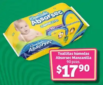 Toallitas húmedas Absorsec Manzanilla 90 pzas.