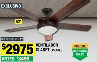 The Home Depot VENTILADOR CLARET (158688) oferta