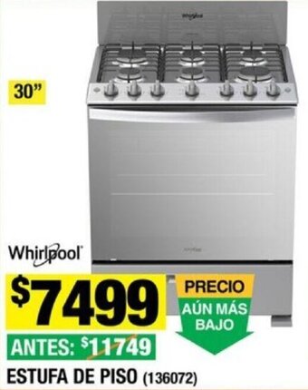 The Home Depot Whirlpool ESTUFA DE PISO (136072) oferta