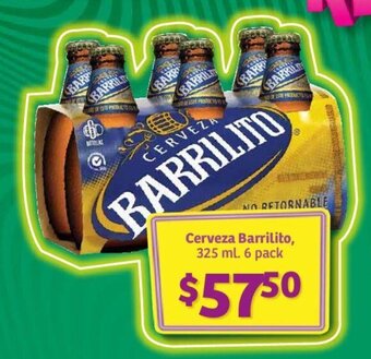 Soriana Express Cerveza Barrilito, 325 ml. 6 pack oferta