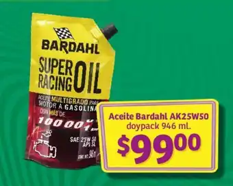 Aceite Bardahl AK25W50 doypack 946 ml.