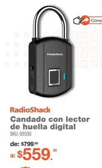 Candado con lector de huella digital radioshack