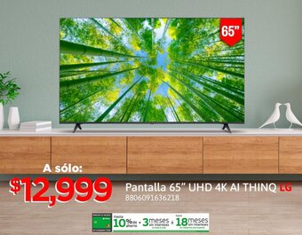City Club Pantalla 65" UHD 4K AI THINQ LG 8806091636218 oferta