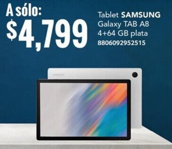 Tablet SAMSUNG Galaxy TAB A8 4+64 GB plata 8806092952515