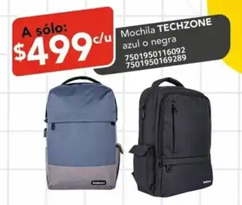 City Club Mochila TECHZONE azul o negra 7501950116092 7501950169289 oferta