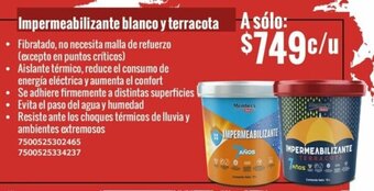 Impermeabilizante blanco y terracota