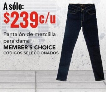 City Club Pantalón de mezclilla para dama MEMBER'S CHOICE CÓDIGOS SELECCIONADOS oferta