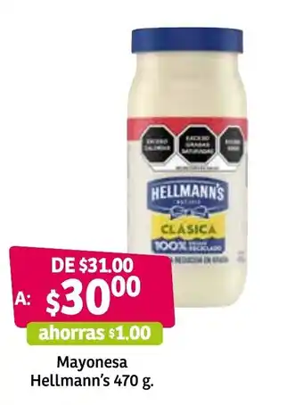 Soriana Súper Mayonesa Hellmann's 470g oferta
