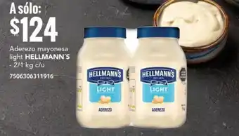 Aderezo mayonesa light HELLMANN´S - 2/1 kg c/u 7506306311916